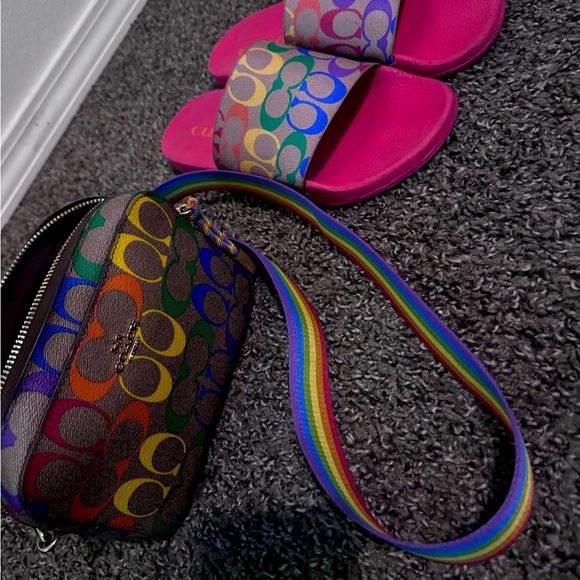 Pride coach slides and crossbody bag - Picture 1 of 2